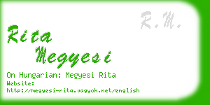 rita megyesi business card